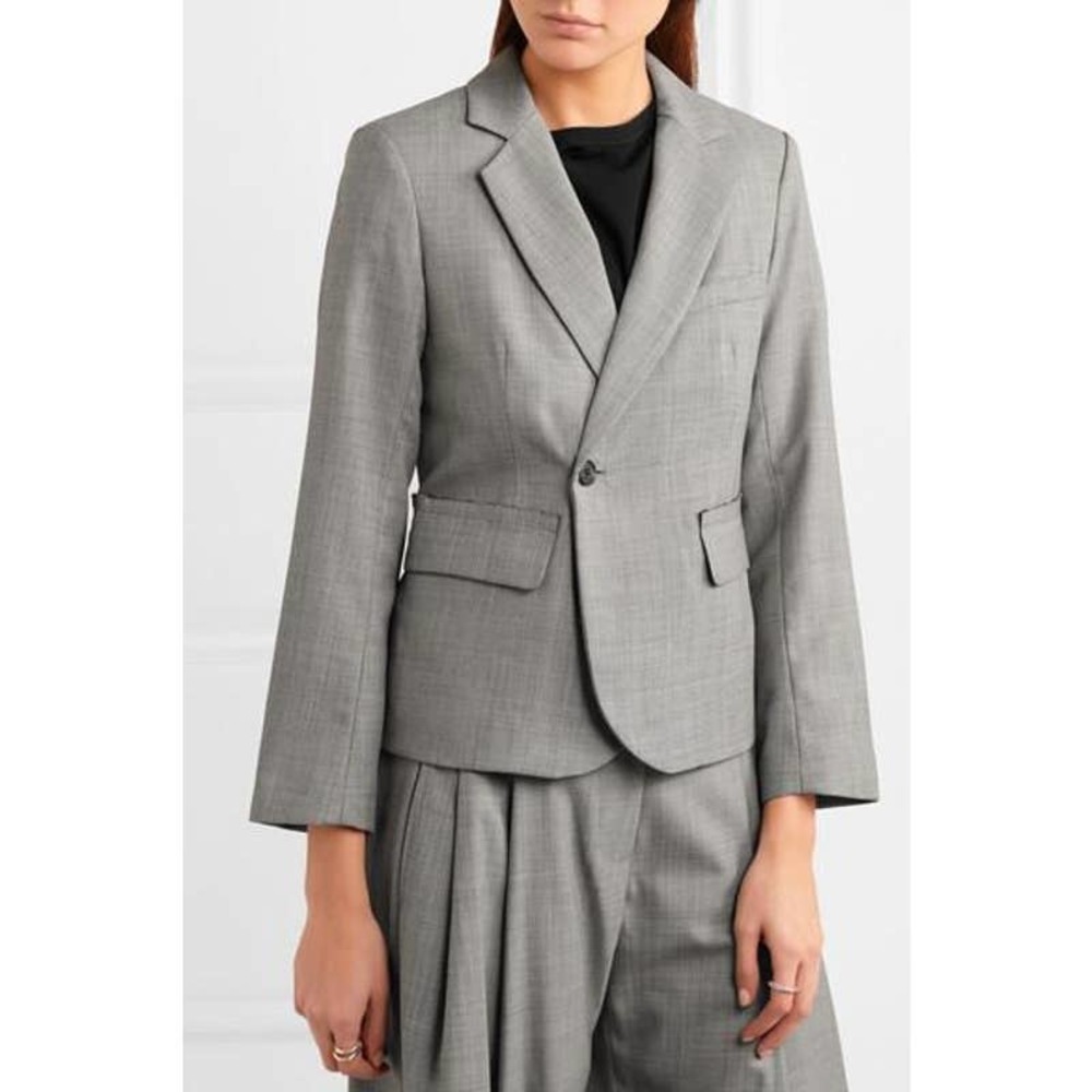 NILI LOTAN Jefferson Wool Gray Blazer Size 4